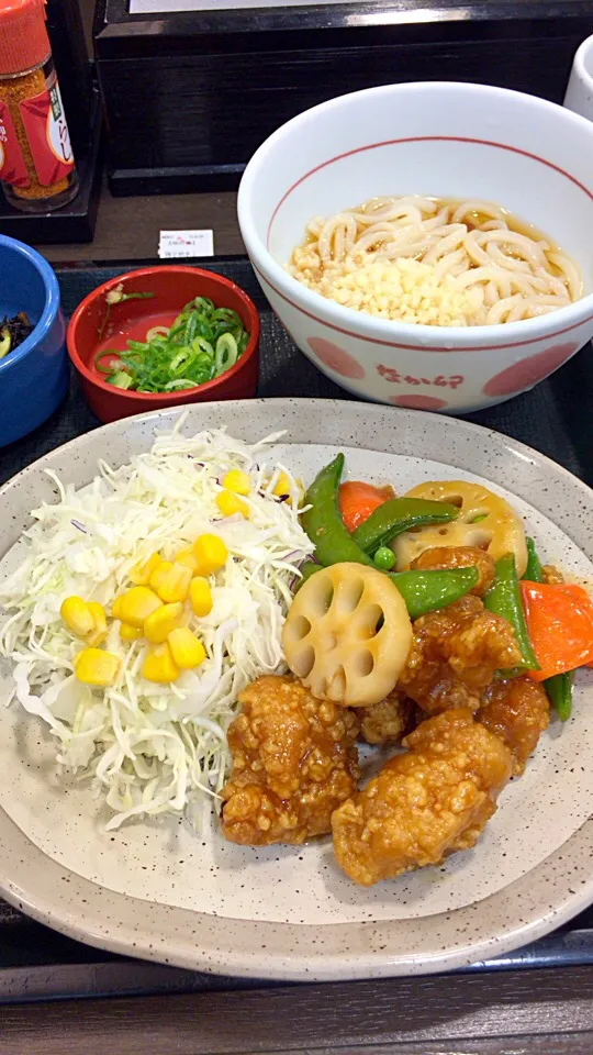 鶏甘酢あん  冷やし定食|るみおんさん