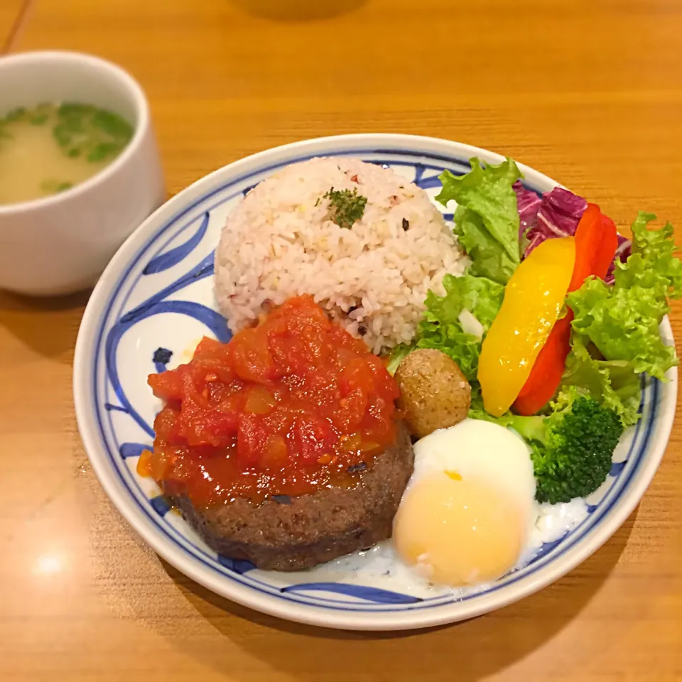 Hamburger rice with locomoco sauce~|해리さん