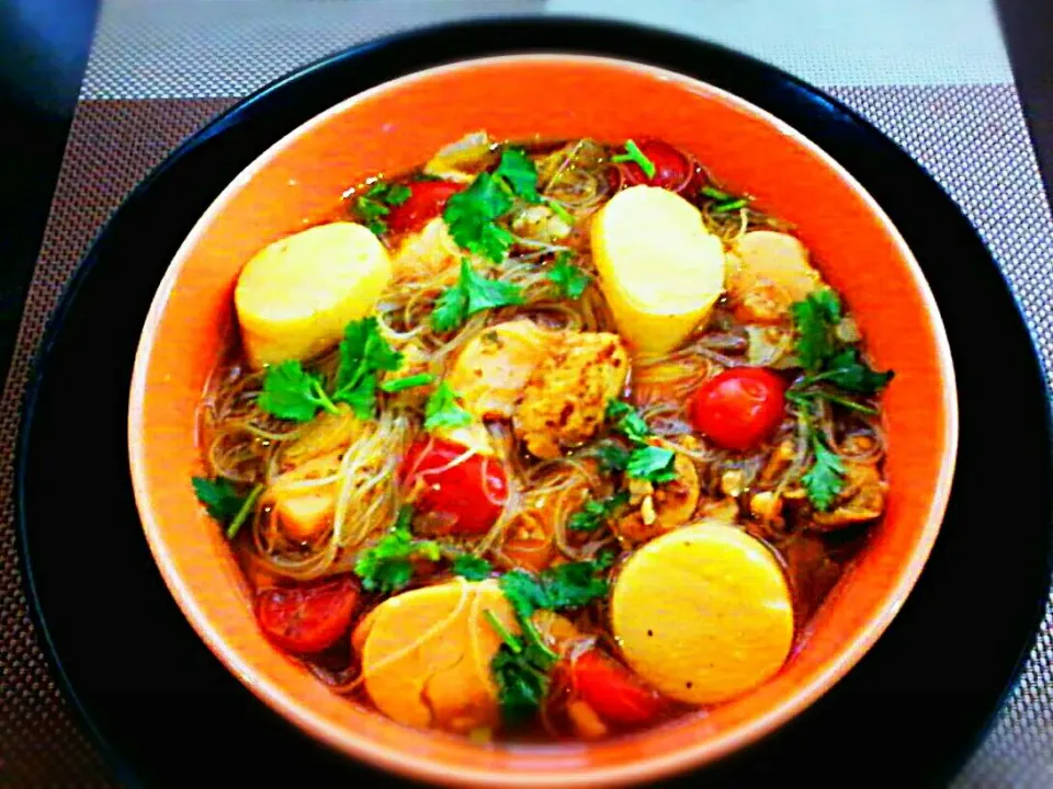 Hot Mama's Chicken Soup w/ Vermicelli and Carrot Egg Curd ✔|🌼 Pooja's Kitchenette 🌼さん