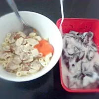 Sausage Pasta Carbonara and Chocolate Puding|maharani dianさん