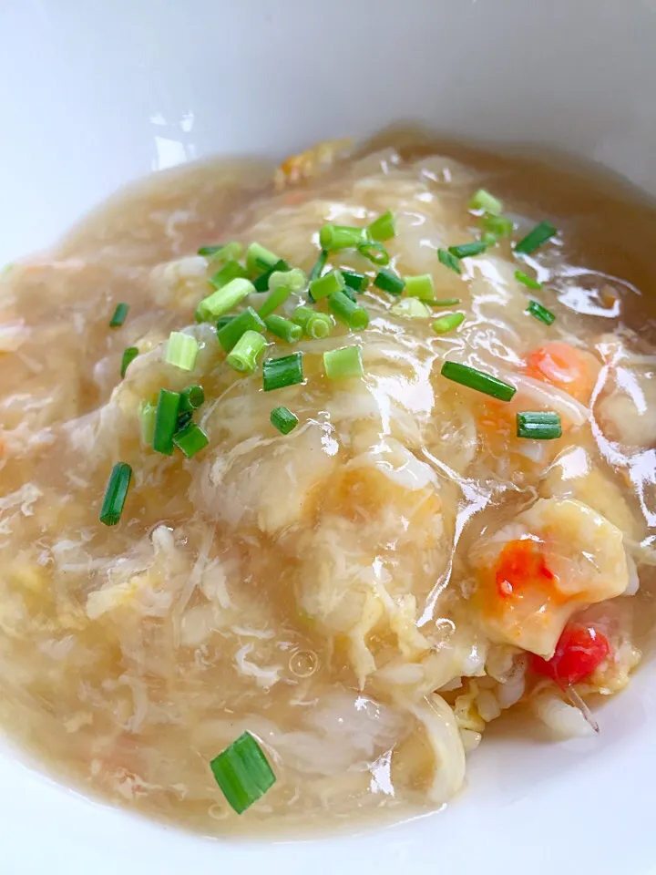 フカヒレとカニ肉のあんかけ炒飯|シナミルさん