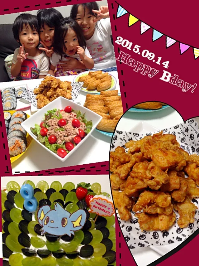 手作り♡昨日の我が家の晩ご飯！1日早いお誕生日パーティー開催(｡ゝ∀・)b|mari♡（もも(*´∀｀*)♪）さん