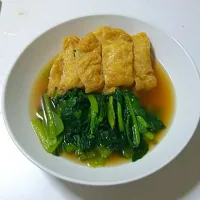 Snapdishの料理写真:初菜と油揚げの煮びたし|西原武志さん