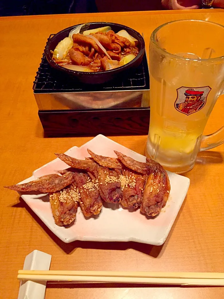 Snapdishの料理写真:ダイエットしたくとも…お客さんのお誘いで名古屋風居酒屋で聖水沐浴🍺|にゃあ（芸名）さん