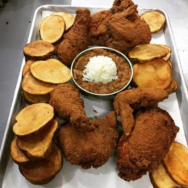 fried chicken with thick chips|CHUENCHAIさん