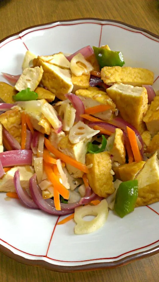 厚あげと野菜の甘酢炒め|みあこさん