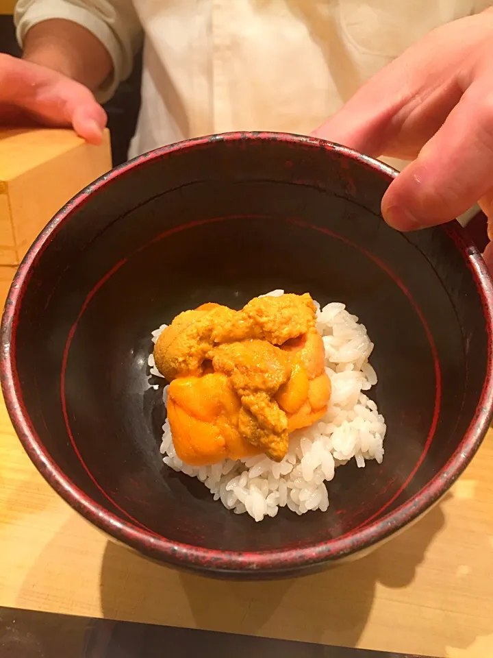 Snapdishの料理写真:Uni & Toro rice before mixing.|Agnes Chandraさん