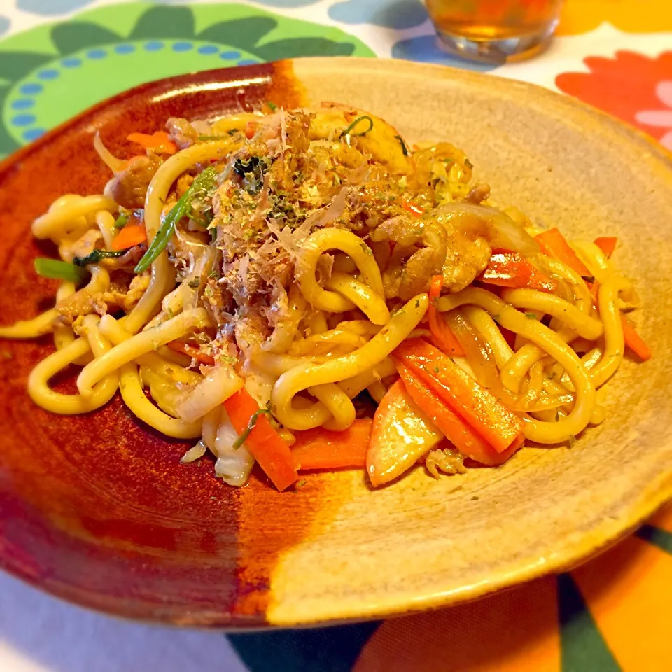 シンプル〜な焼うどん(͒⑅′࿉‵⑅)͒ෆ*|さくたえさん