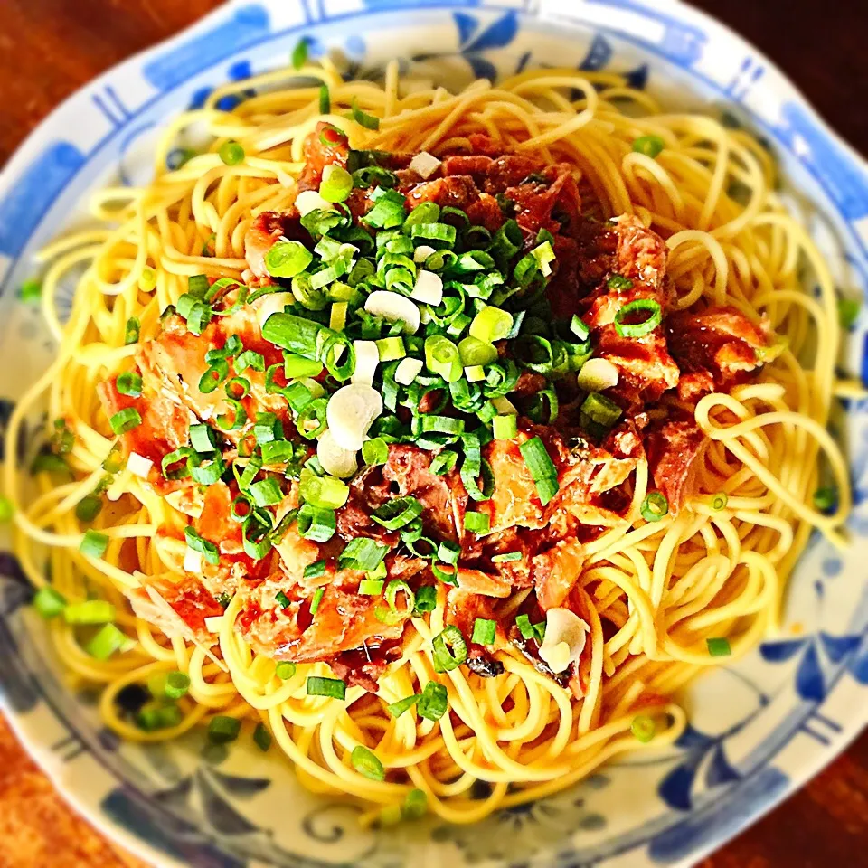 ネギ鯖缶の冷やし中華|ち〜おんさん