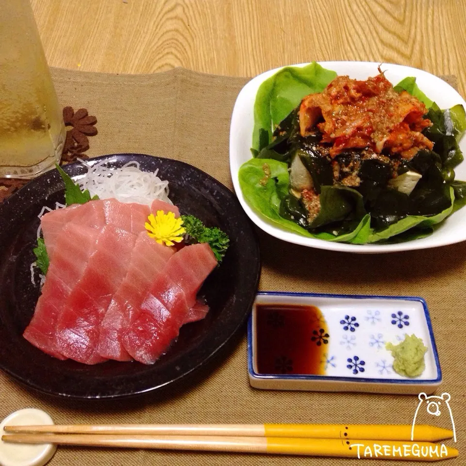 Snapdishの料理写真:晩酌ごはん(*´▽`*)♪|たれめぐま◡̈✩*さん