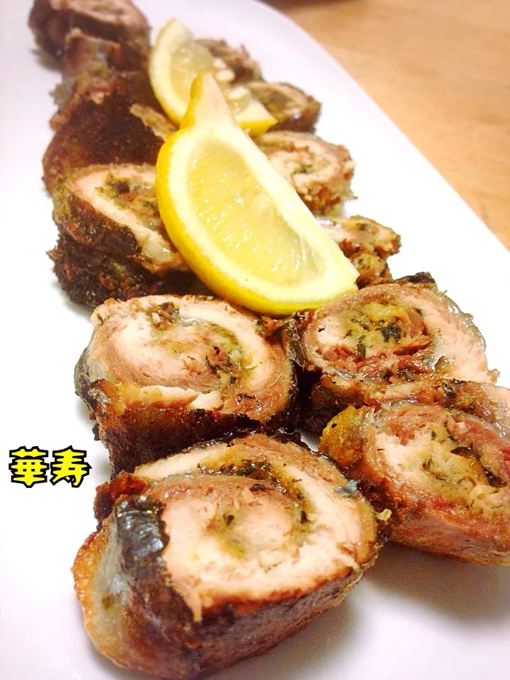 秋刀魚の紫蘇味噌巻き|かずきっちんさん