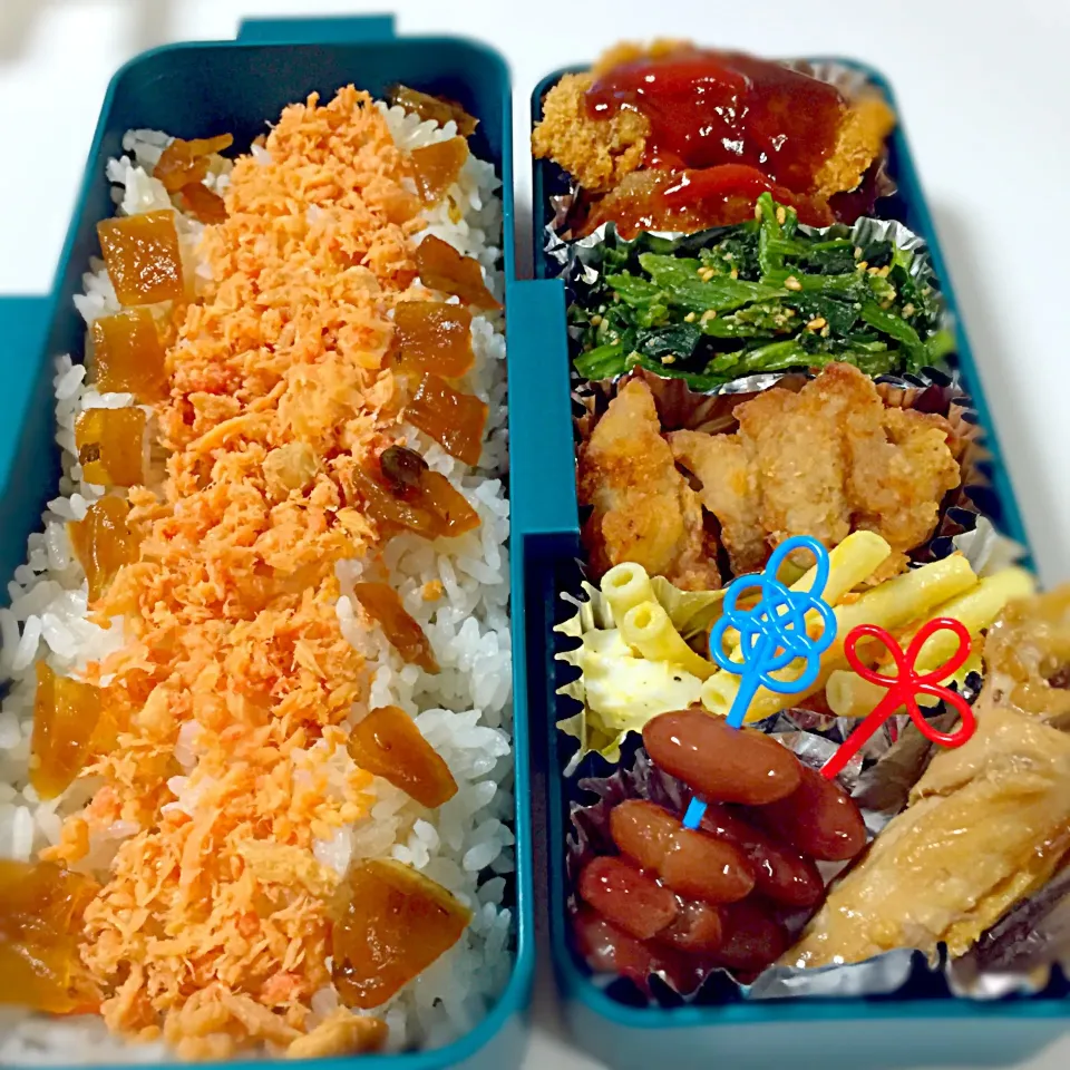 2015/09/17(木)お弁当⭐️豚カツ、唐揚げ、手羽元⭐️どんどんガッツリ系になっていくのかな・・・？|のりさん８３さん