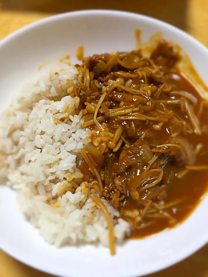 mugi gohan and hayashi rice with enoki.|chafoodisloveさん