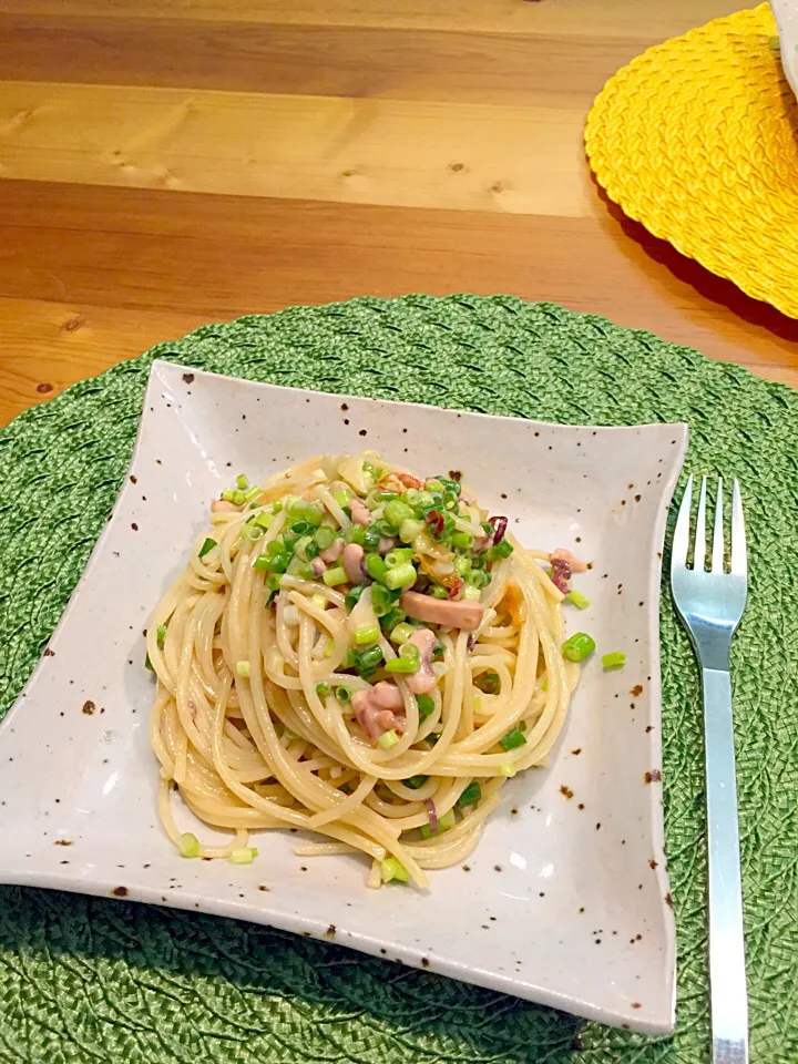 🍝塩辛のクリームパスタ|ひななぎさん