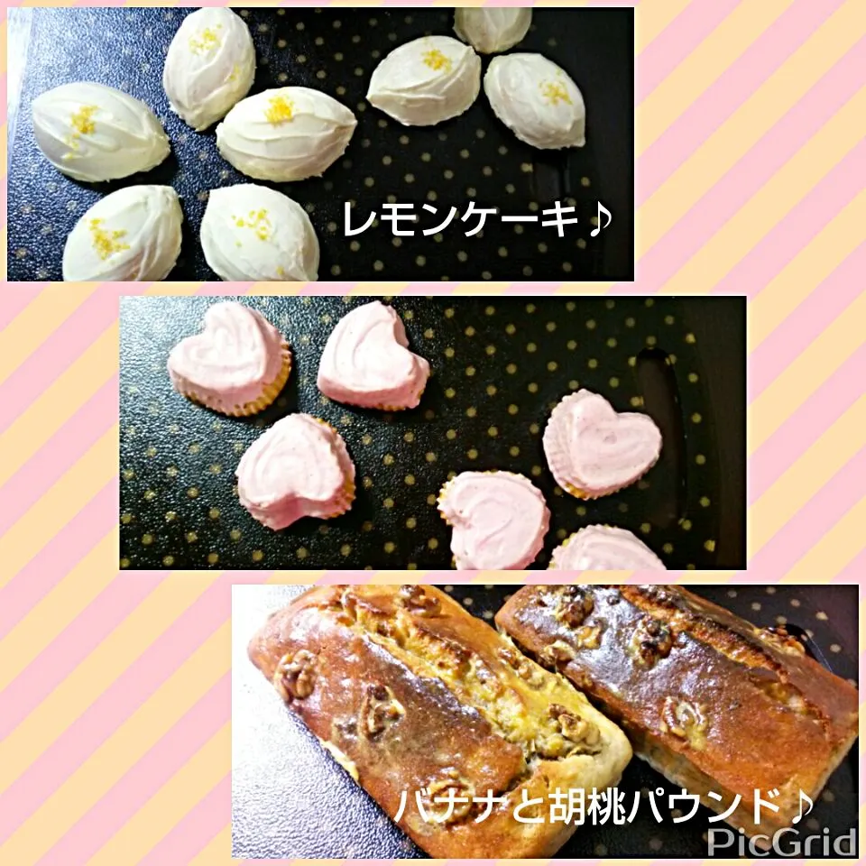 レモンケーキ♪ホワイトチョコ&ストロベリーチョコ
バナナと胡桃パウンドケーキ♪|ゆっこさん