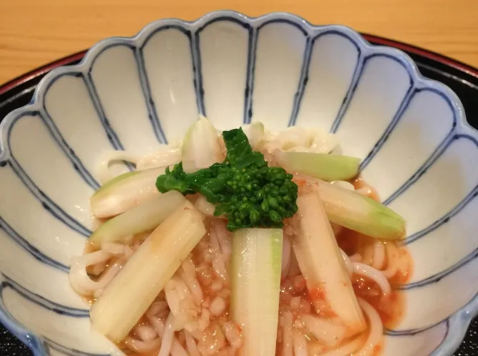 Snapdishの料理写真:長崎五島うどんの梅肉セロリうどん #シェフごはん|シェフごはんさん