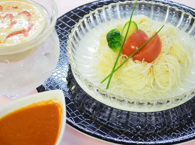 島原手延そうめんのヴィシソワーズとトマトフォンデュのつけ麺 #シェフごはん|シェフごはんさん