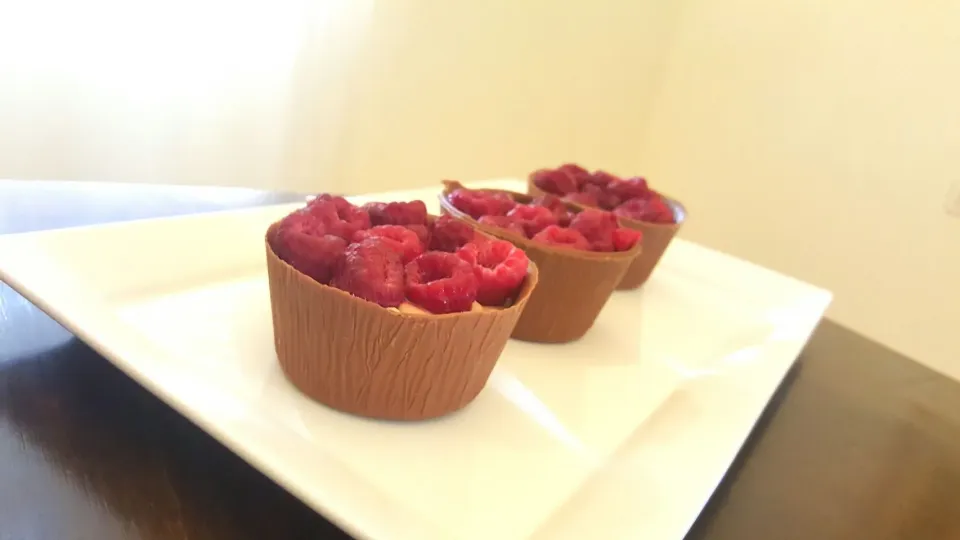 raspberry chocolate cups #Chocolate #raspberry #homemade|talya cohenさん