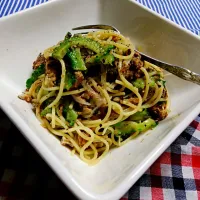 🐟鯖味噌煮缶でパスタ➰🍝