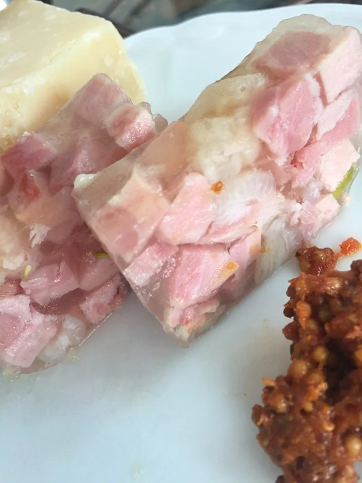 Snapdishの料理写真:ham terrine pistachio con sun dried tomato mustard|jamieさん