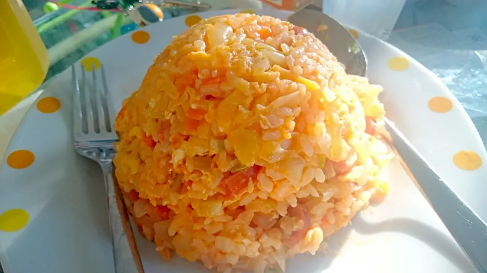 ケチャップチャハン
Ketchup fried rice with veg and sausages|Maiさん