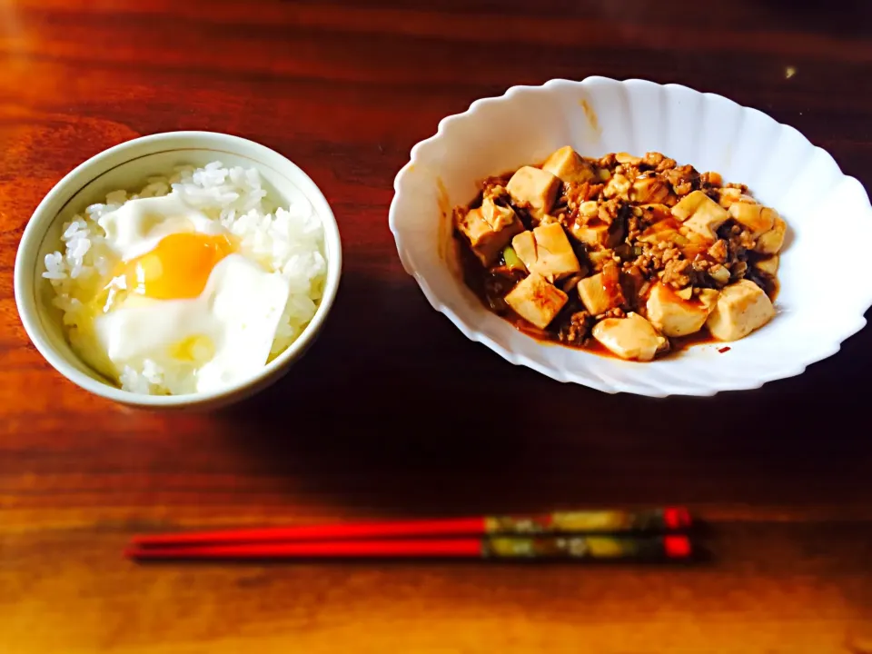 麻婆豆腐と卵かけご飯|Renoさん