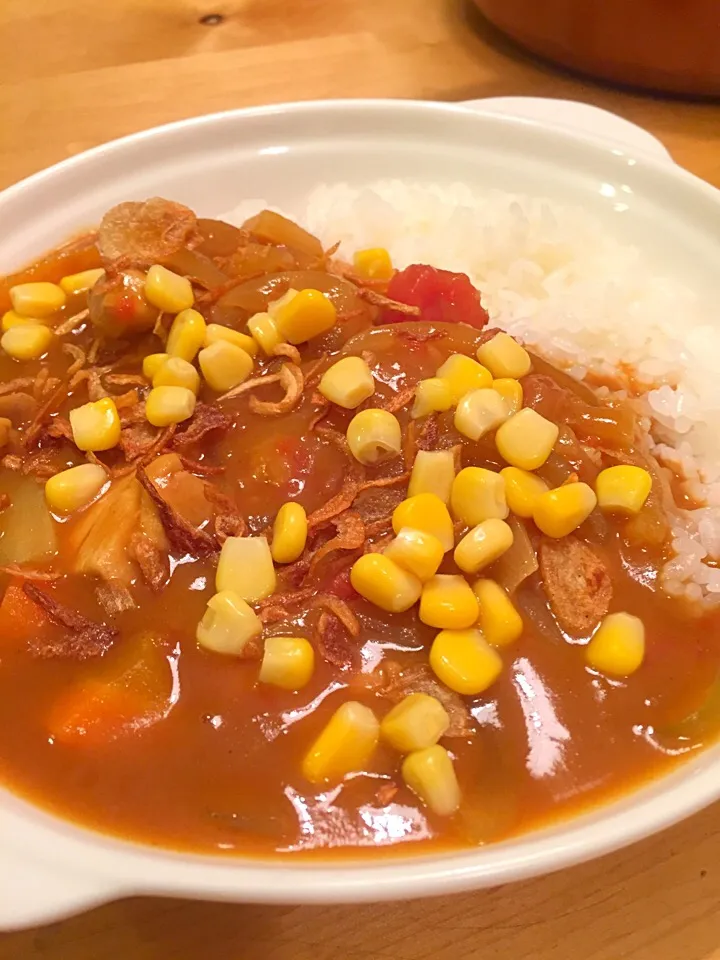 トマトカレー  コーントッピング|なかしまごはんさん