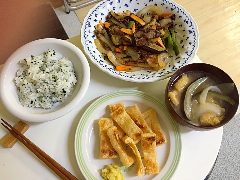 Snapdishの料理写真:ナスとひき肉のオイスターソース炒め|utayataさん