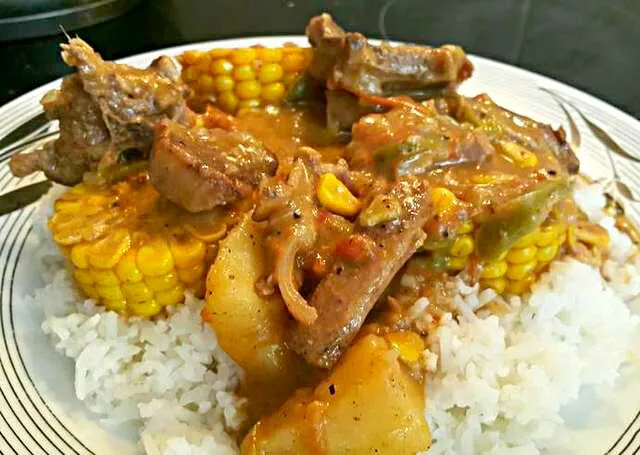 Snapdishの料理写真:Lamb Stew over Rice #Game #Meat/Poultry #Soup/Stew #Rice #Main dish 😊 💜 😊|Alisha GodsglamGirl Matthewsさん