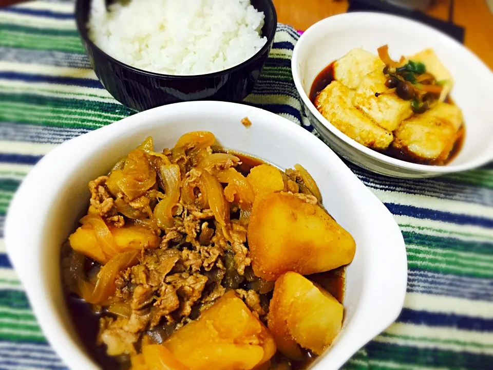 肉じゃがと揚げ出し豆腐|あやさん