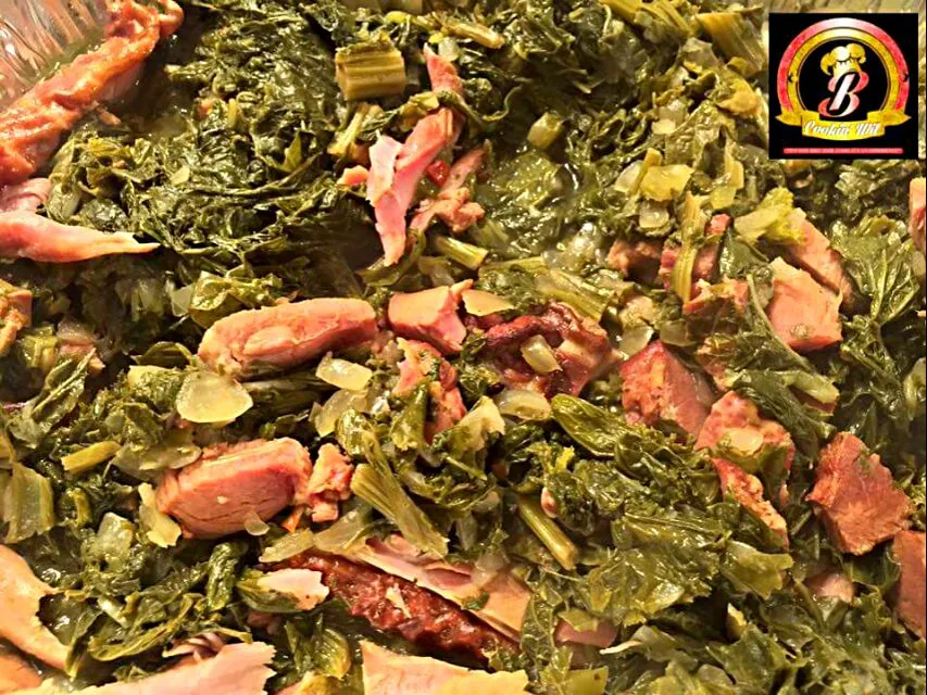 🎶🔱The Soul Food Experience with My Friend Chef B 🔱🎶 Mustard Greens with Smoked Turkey Necks & Tasso #Vegetable #Side dish 😆 #Meat/Poultry #Turkey #Pork  #Louisi|Alisha GodsglamGirl Matthewsさん