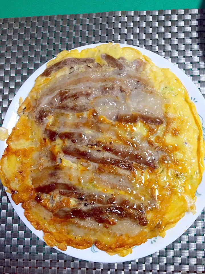 Snapdishの料理写真:卵焼き風お好み焼きの裏側|takamuraさん