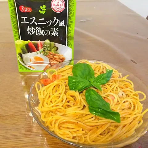 「エスニック風炒飯の素」を使ってみたSnapdishの料理・レシピ写真:パスタで和えてみました^_^