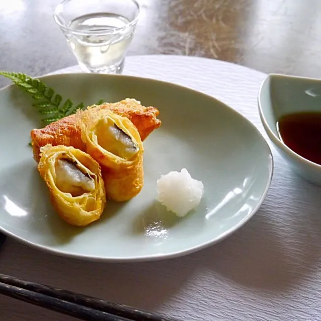 コンテ食べて見ました:料理部門
鱧とコンテチーズの湯葉巻き揚げ
おろし天つゆで|Kaori Shimizuさん