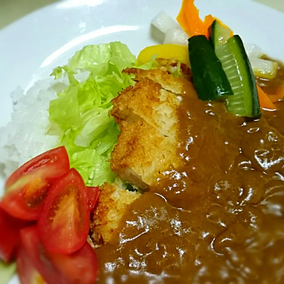 夕飯～カツカレー❤できました🎵|ちぇさん