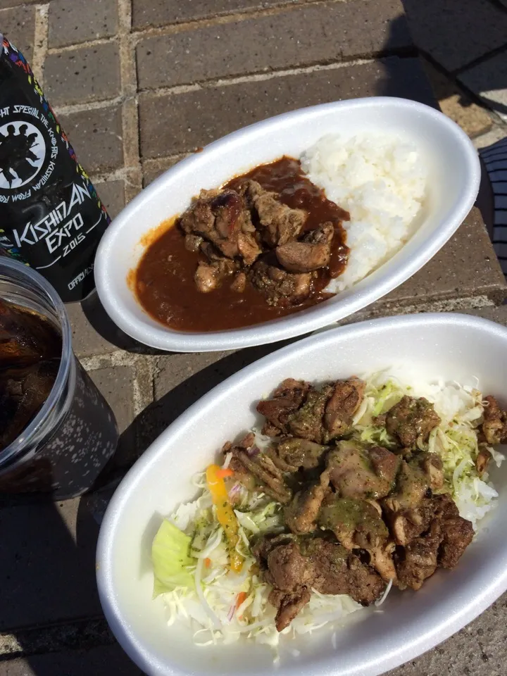 ジャークチキンカレー&ジャークチキン丼|ま(ΘェΘ)みさん