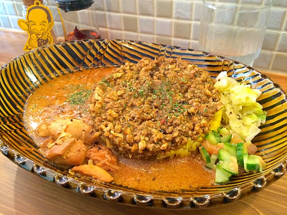 ころはさんの「あいがけ（チキン＆キーマ）」|大阪カレー部長さん