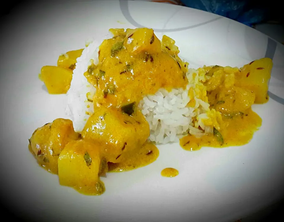 potatoe curry with rice|claudia de cordovaさん