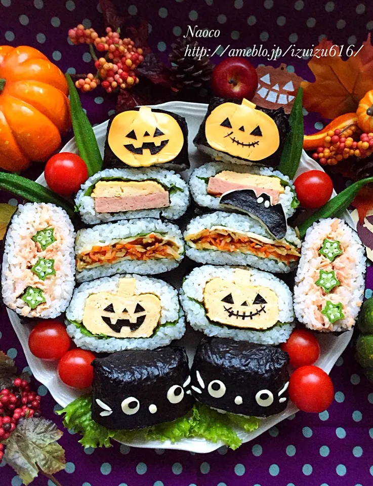 ハロウィンデコおにぎらずのお出かけ弁当🎃|naocoisaさん