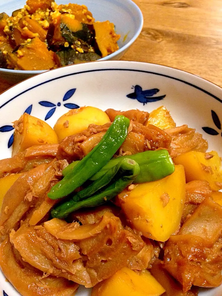 車麩とじゃがいもとツナの煮物|エイコさん