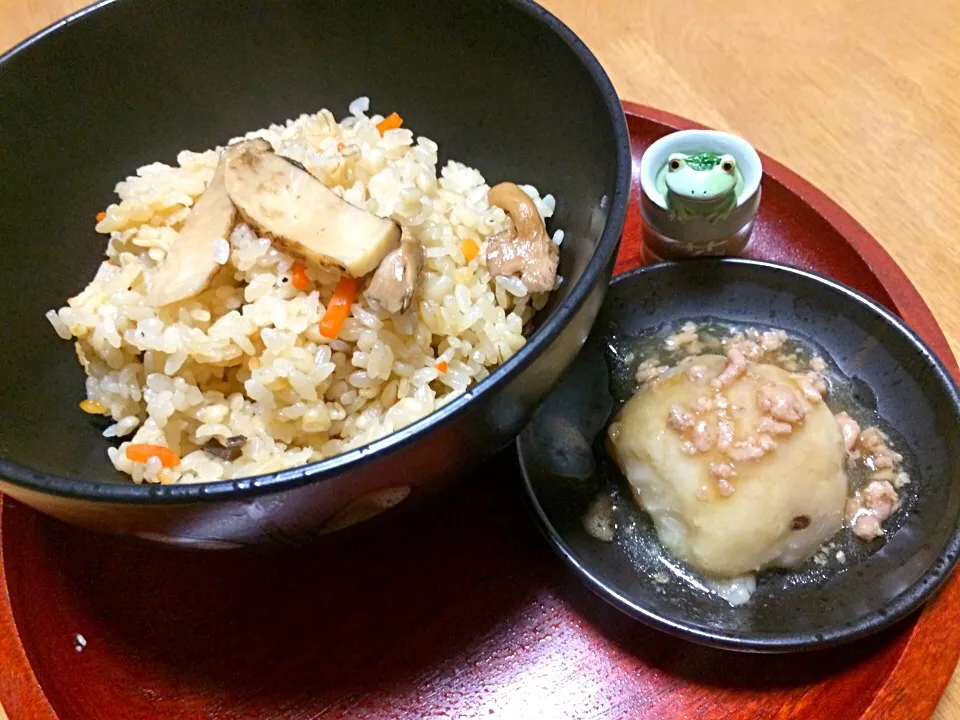 まつたけごはんと里芋煮|きよさん