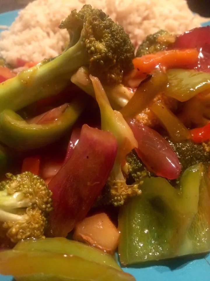 Broccoli & pepper with sweet & sour sauce|Nick Hiderさん