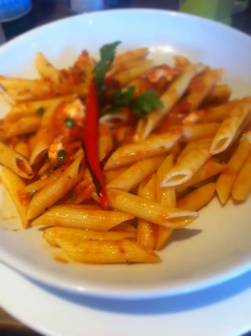 Lunch!  Penne Arrabiata with mozzarella|🍓Jolejo🍓さん