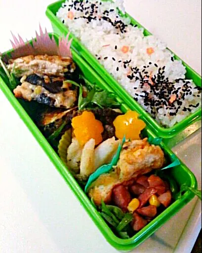 9/25久しぶりの旦那様お弁当★茄子のはさみ揚げ|Reikoさん