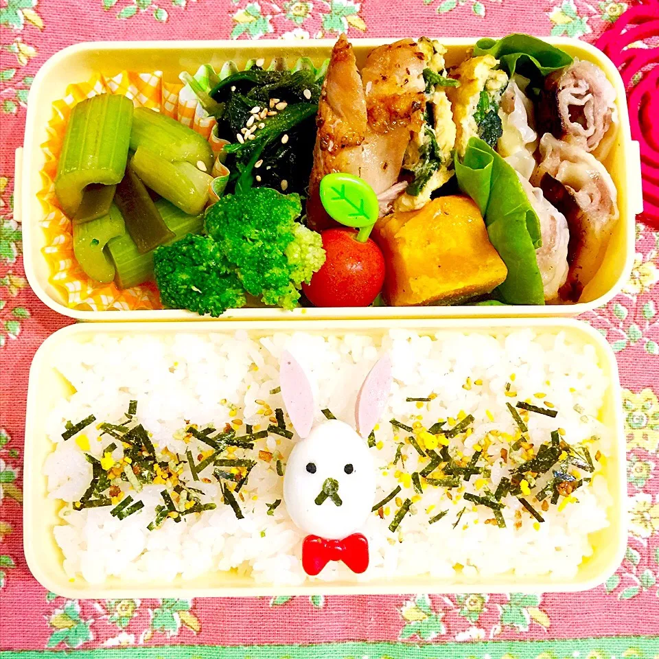 今日の娘のお弁当  うずらバニーさんご機嫌ななめ|りんりんさん