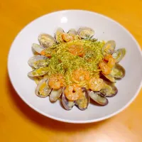 asari to ebi to takana no cream sauce pasta|Dino Carloさん