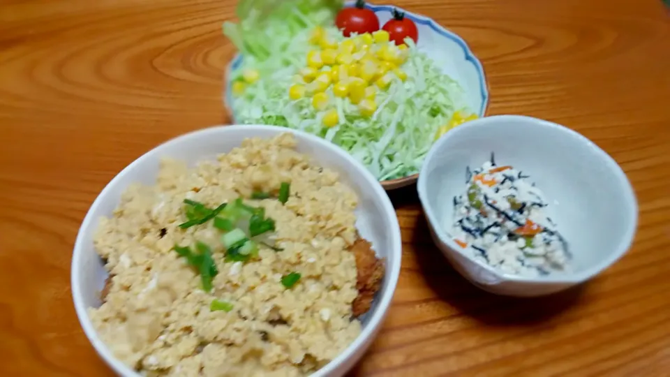 あんかけカツ丼★サラダ★白和え|あぁちゃんさん