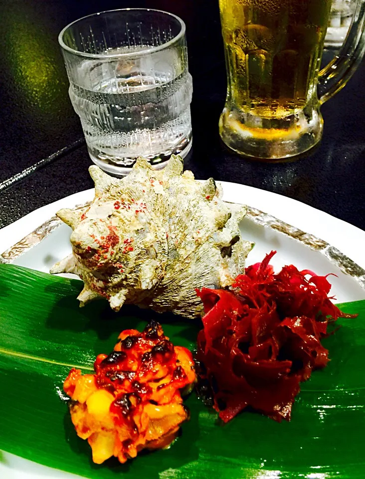 サザエの雲丹焼き、次々出てくる魚肴に🍺🍺お湯割りが進みます😋😋|keikoさん