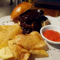 beef burger with coffe sauce!!|budiarti asihさん