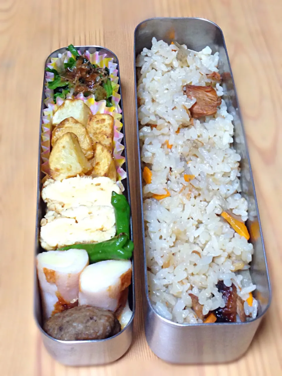 ☆やきとりの缶詰☆で炊き込みごはん弁当|エミリーさん